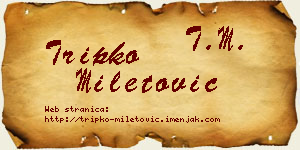 Tripko Miletović vizit kartica